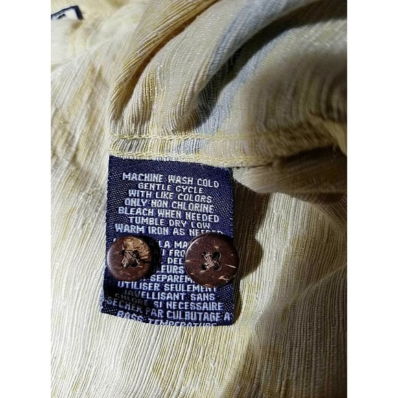 Havana Jacks Cafe Silk Men's Button-Down Hawaiian Shirt Size L Floral Yellow - Picture 6 of 6